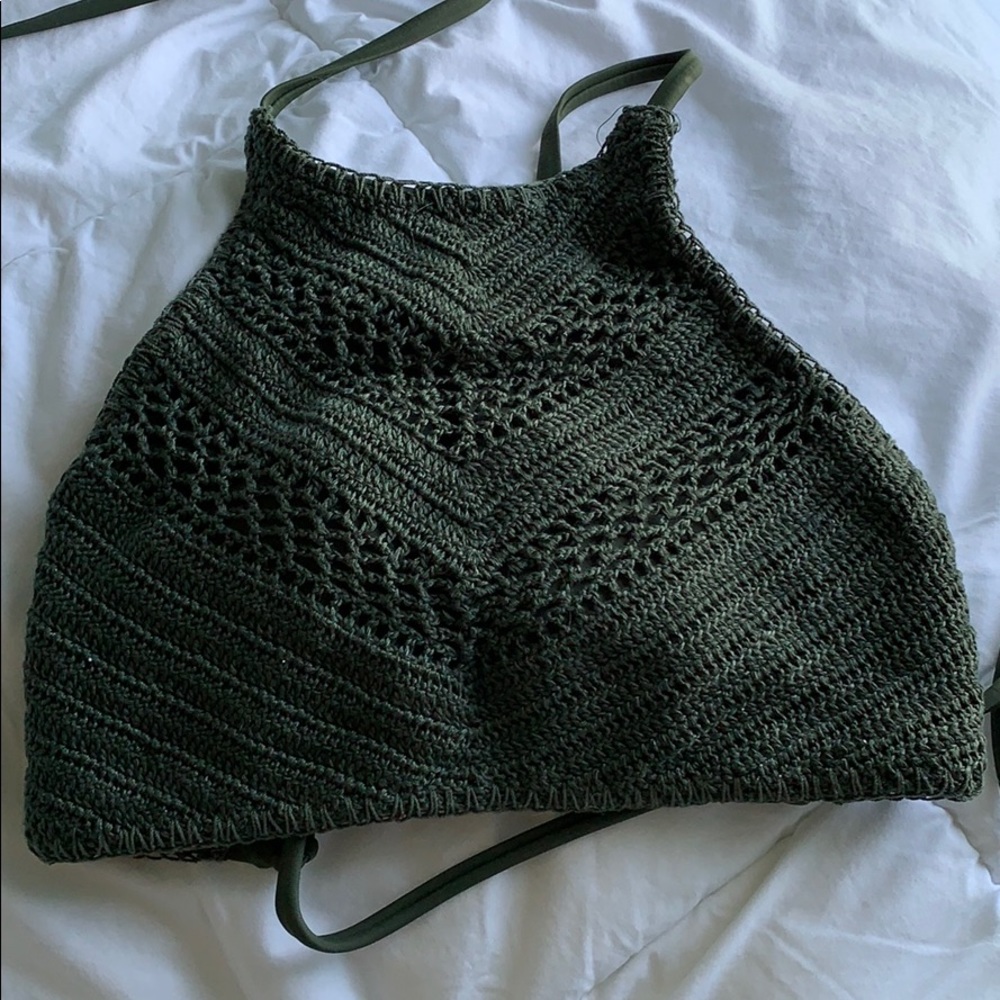 hi neck bathing suit top! worn once